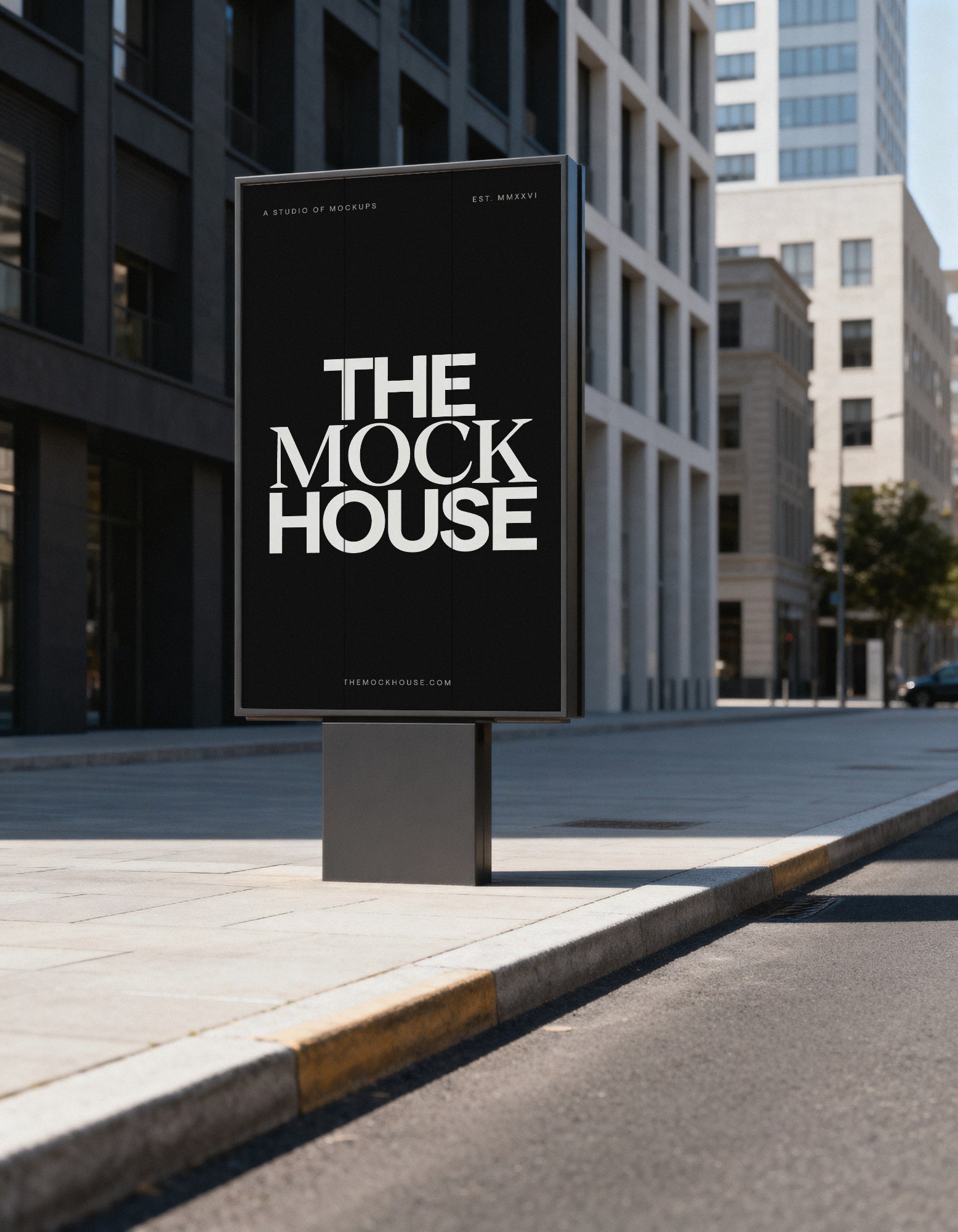Downtown Street Billboard 01 billboard mockup