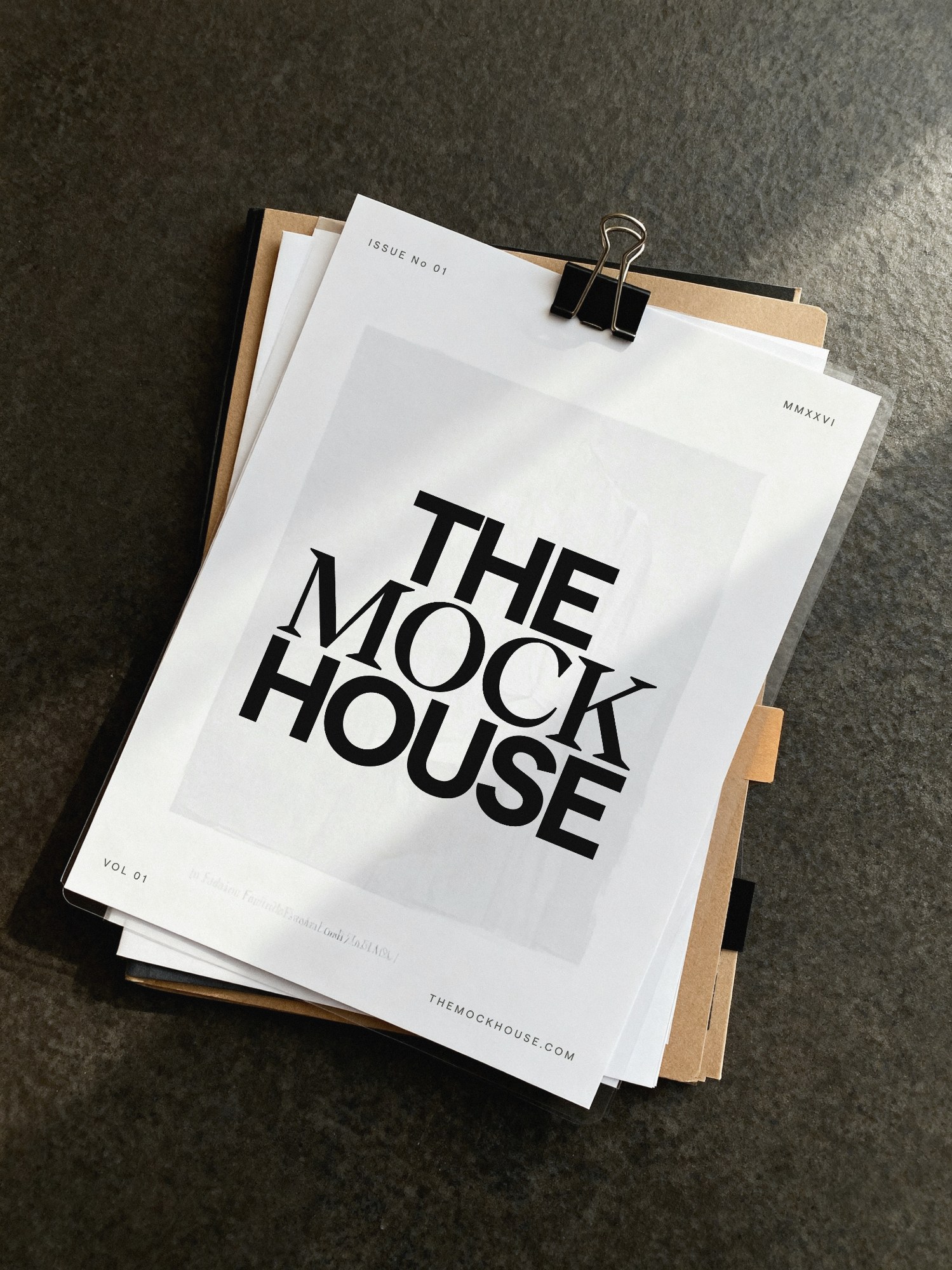 Paper Stack with Clip 01 print mockup